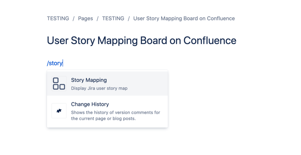 User story map for confluence
