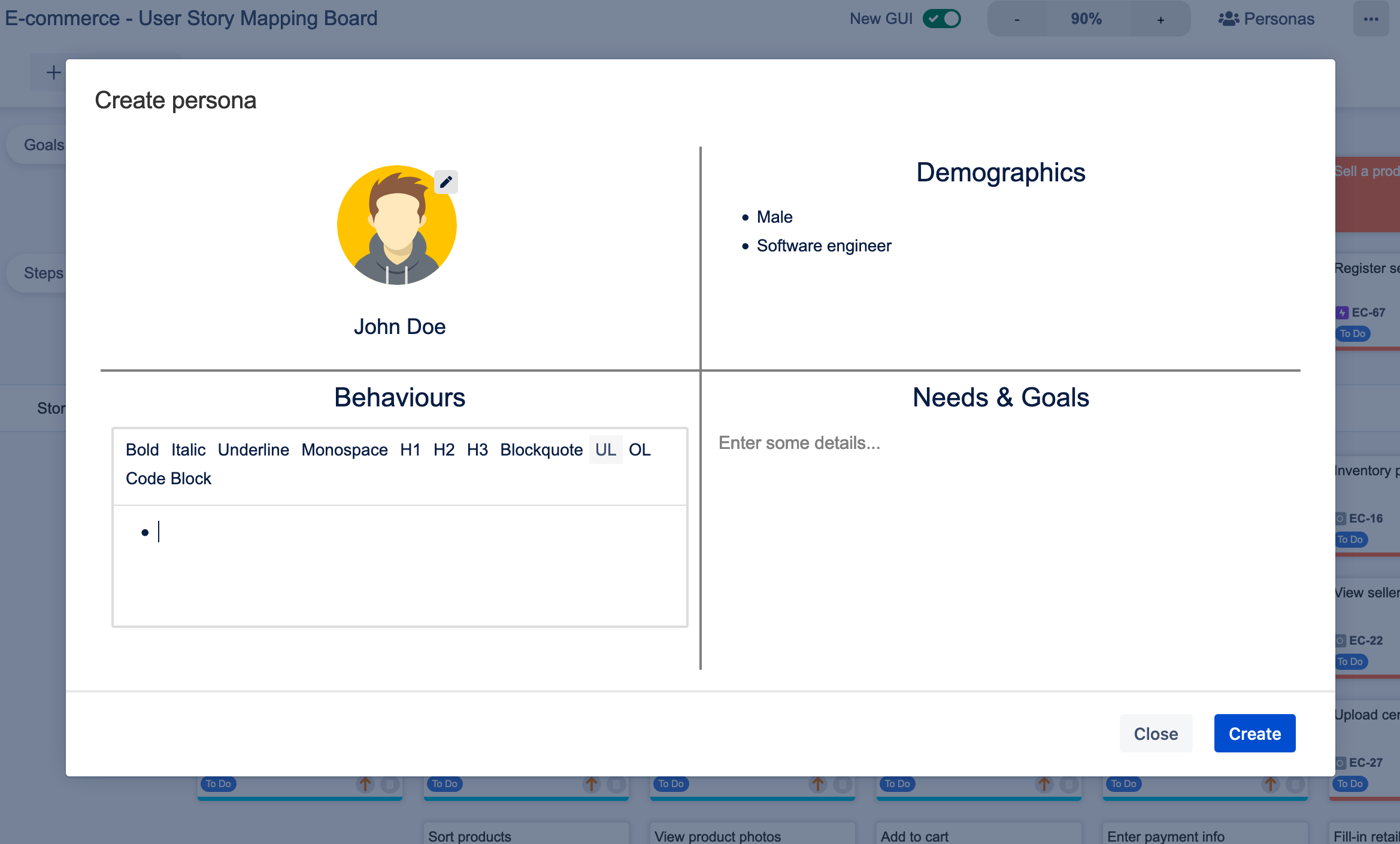Personas for jira