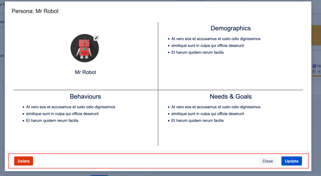 Personas for jira