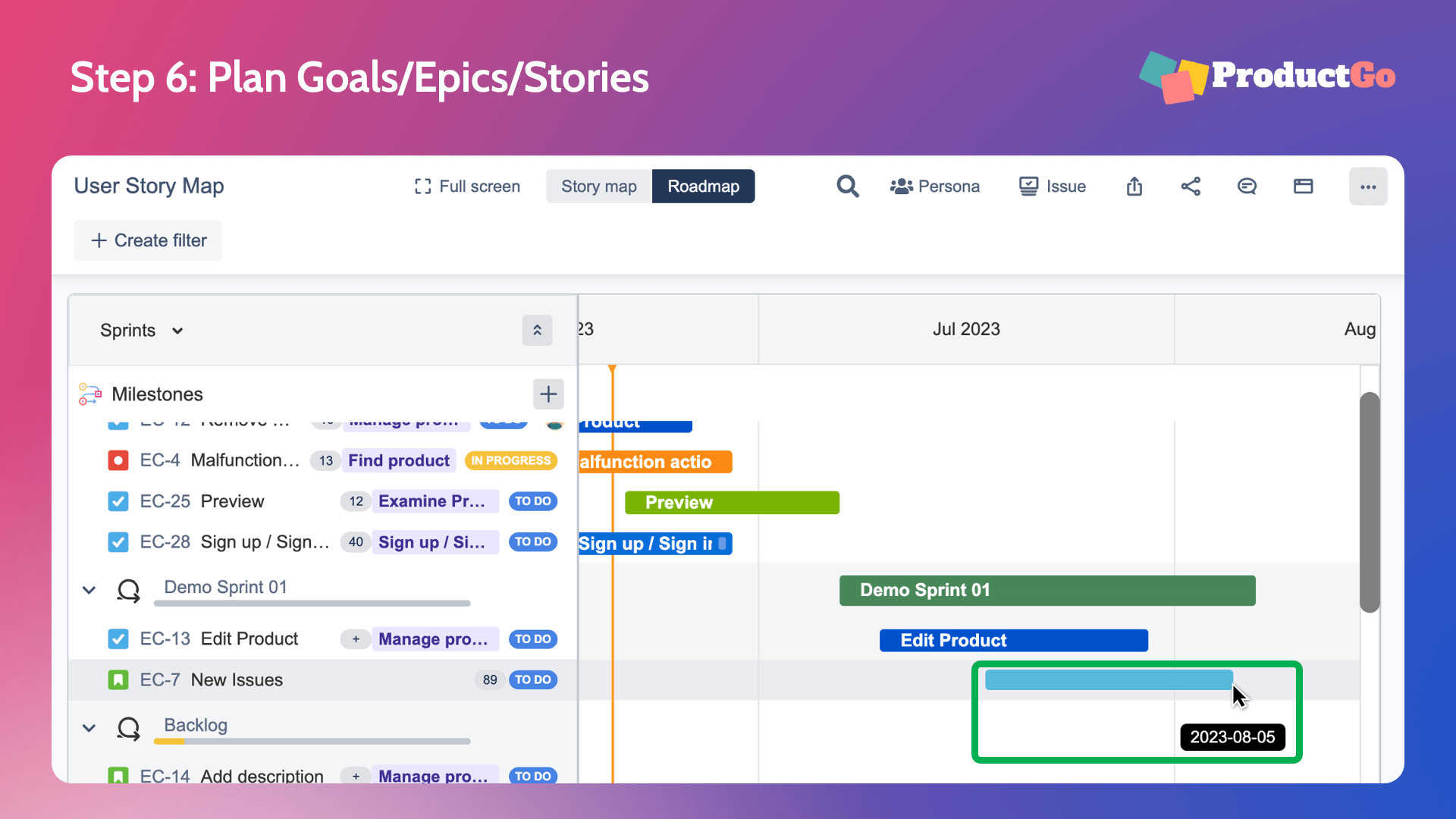 Slide6 Plan Goals_Epics_Stories