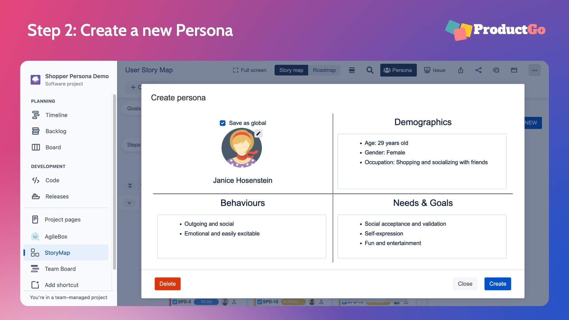 Slide2 Create a new Persona