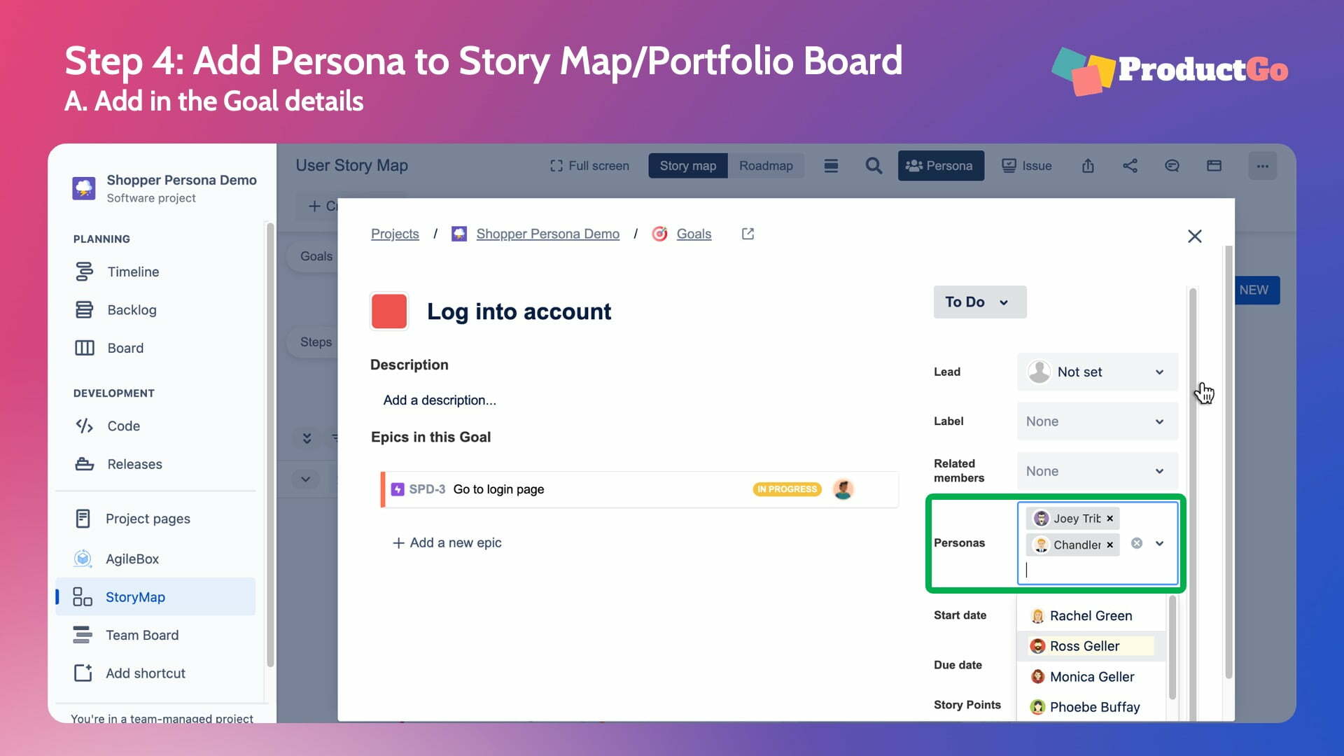Slide4 Add Persona to Story Map:Portfolio Board