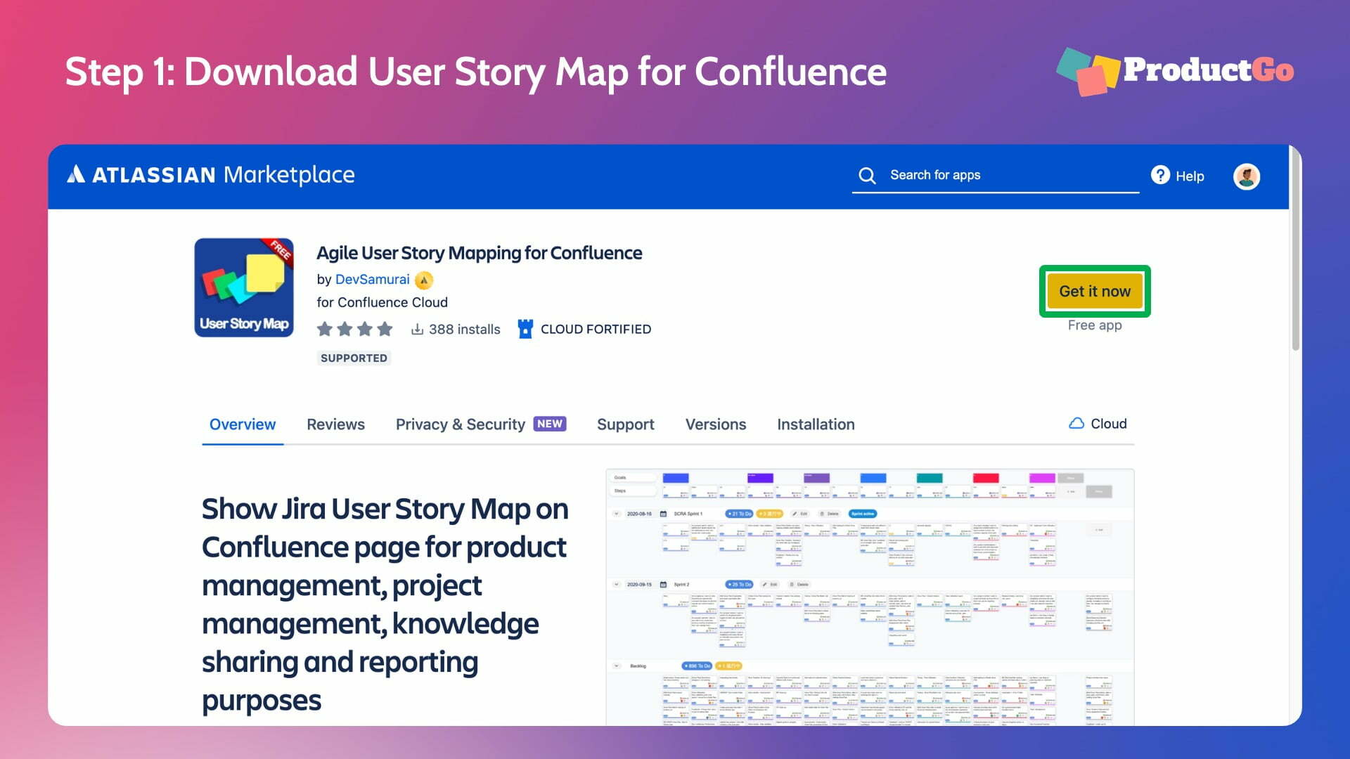 Step 1 Download Agile User Story Mapping for Confluence