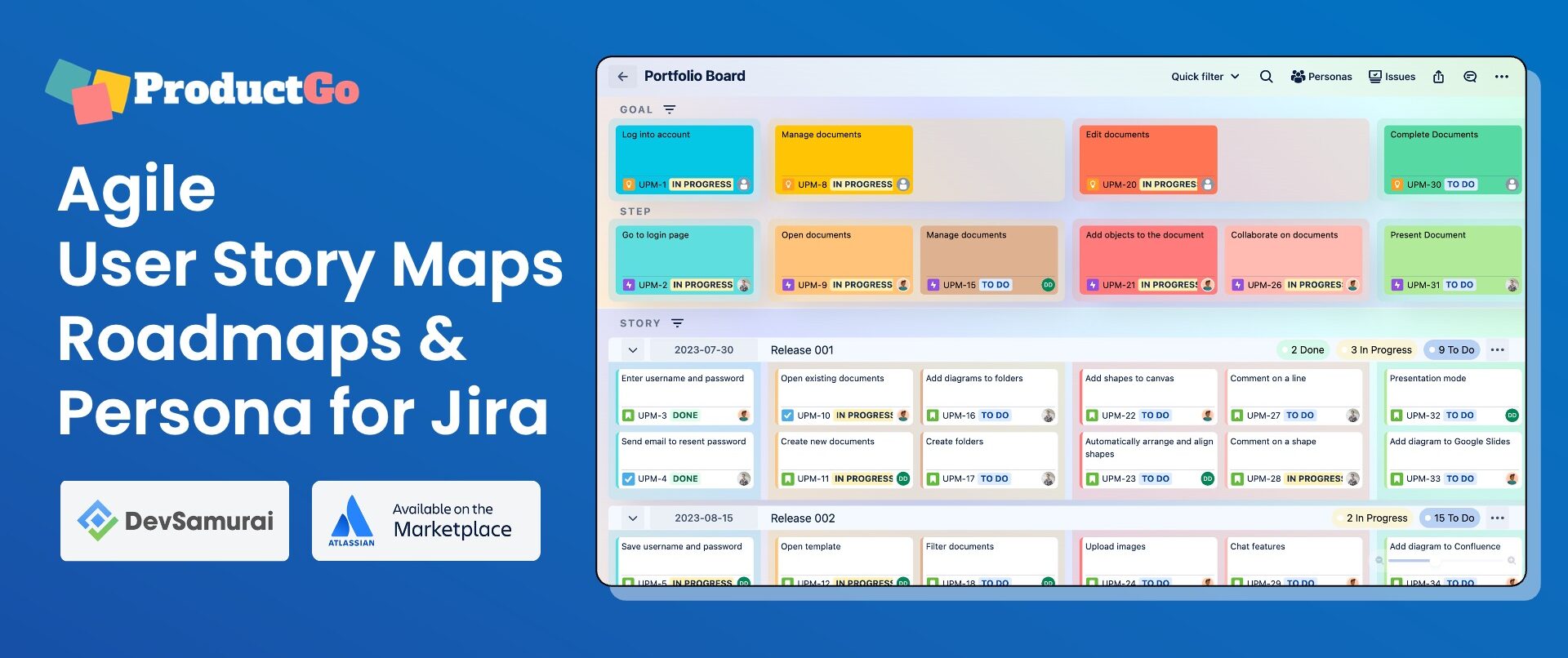 ProductGo - Agile User Story Maps, Roadmaps & Persona for Jira
