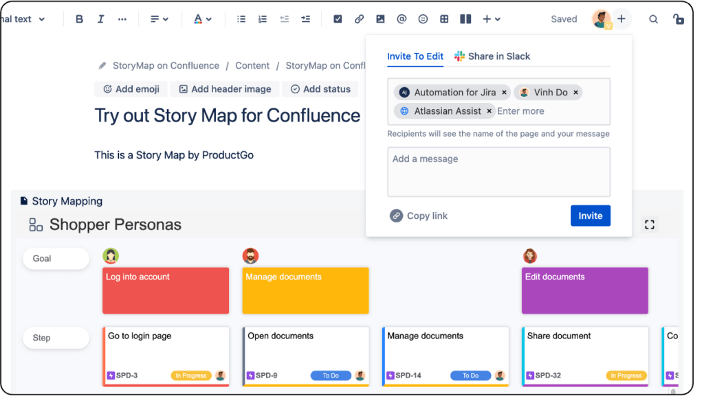 User Story Map for Confluence User Story Map for Jira