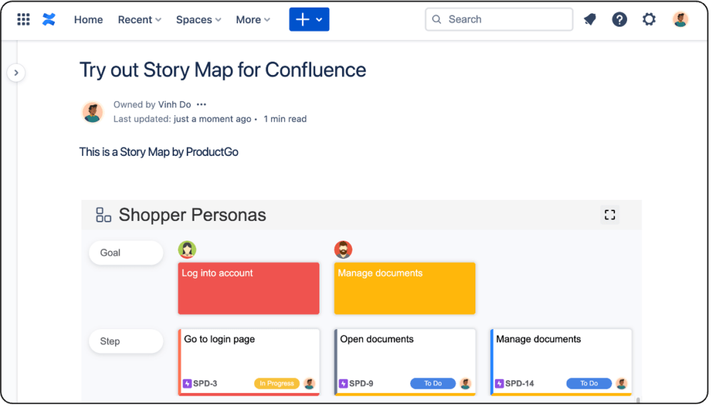 creating user stories in confluence
