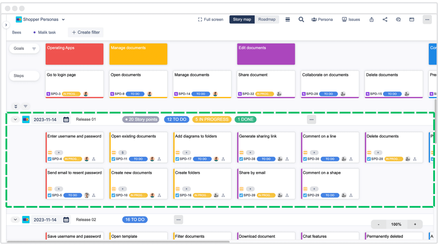 Multiple swimlane view modes_ Release, Sprint & No swimlane