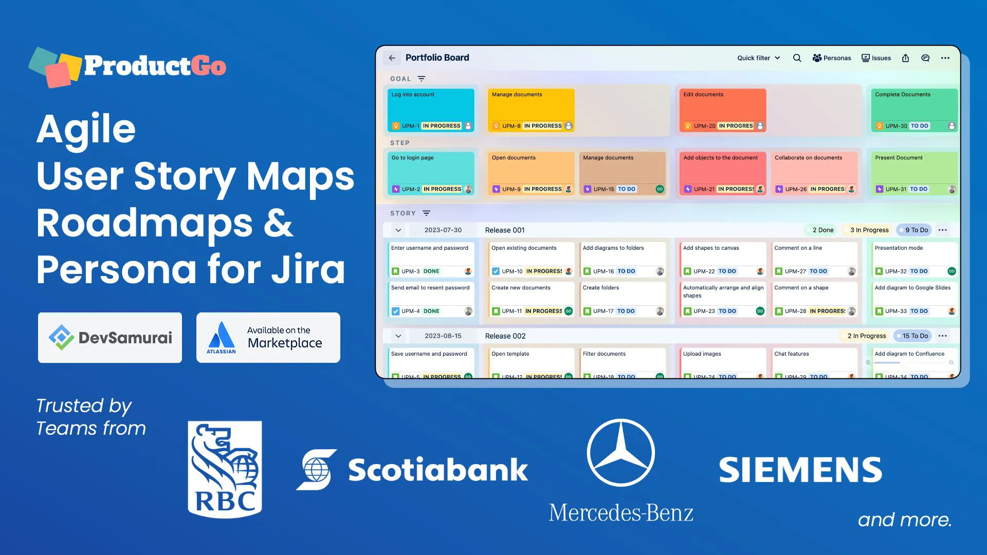 ProductGo - Agile User Story Map, Roadmaps & Persona for Jira